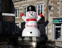 A giant inflatable snowman for the Saint James Traders' Union