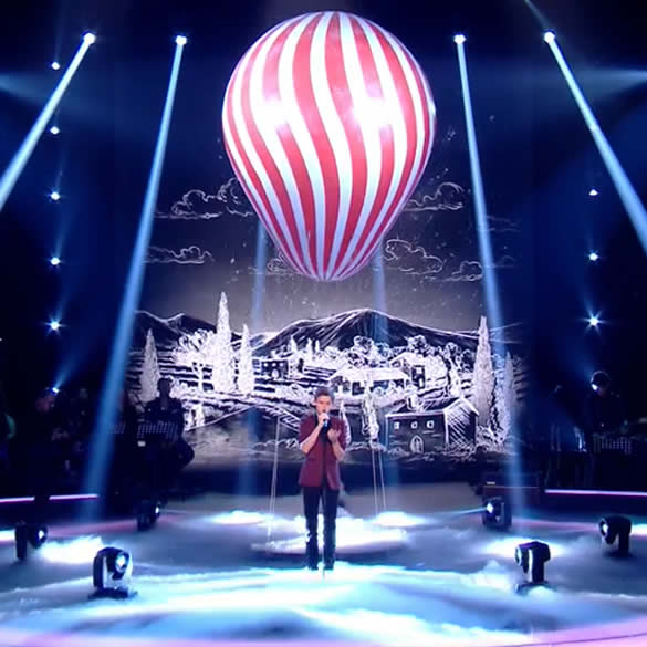 Helium balloon on the set of The Voice Kids