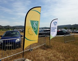 GPS and SCP advertising flags at the Young Farmers event