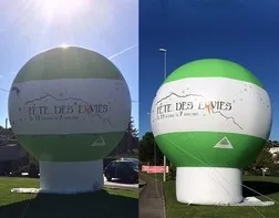Giant POS hot air balloon used for the launch of the Leroy Merlin Fête des Envies commercial event