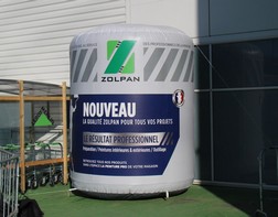 Giant inflatable reproduction of a Zoplan paint can