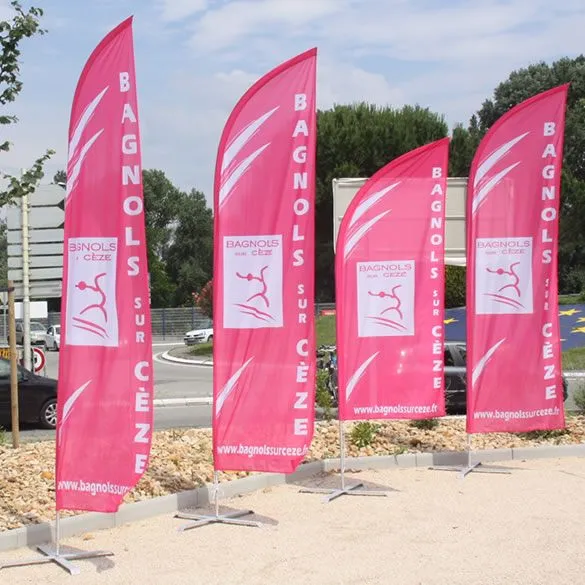 Advertising flags for Bagnols sur Ceze