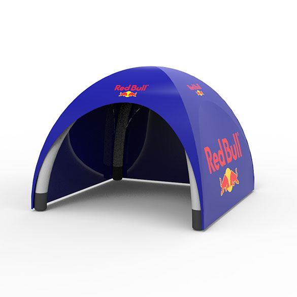 Self-contained inflatable tent for Redbull