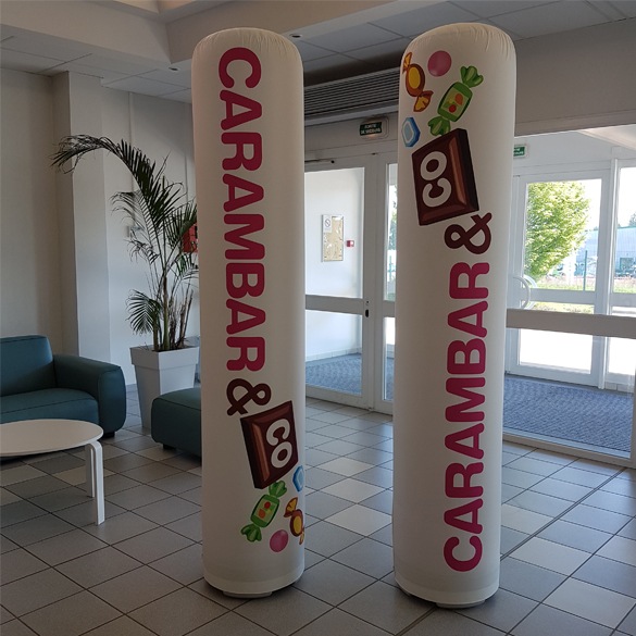 Inflatable column with captive air
