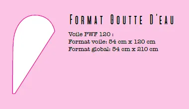 format drapeau sac à dos voile goutte d'eau